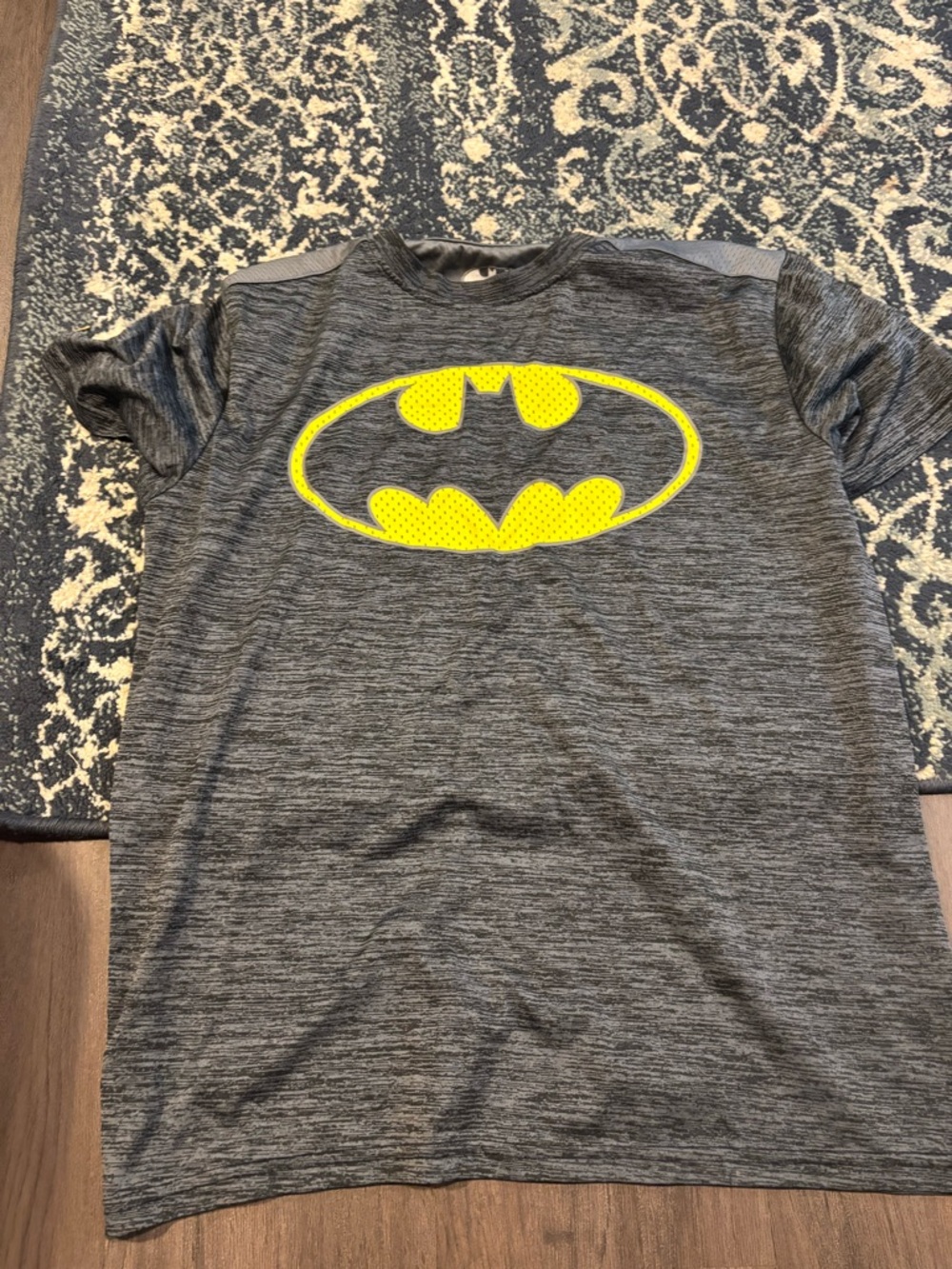 Batman Gray Short Sleeve Tee with Yellow Logo